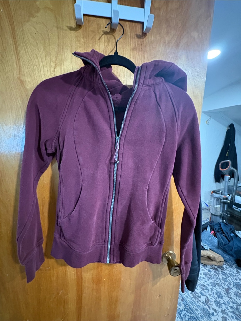 lululemon athletica Maroon Zip-Up Bomber Hoodie